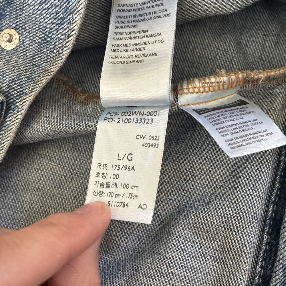 Levi's Western Shorthorn Trucker Jacket Sz L Blue Dark Wash Denim Relaxed NWT ! - Picture 16 of 16